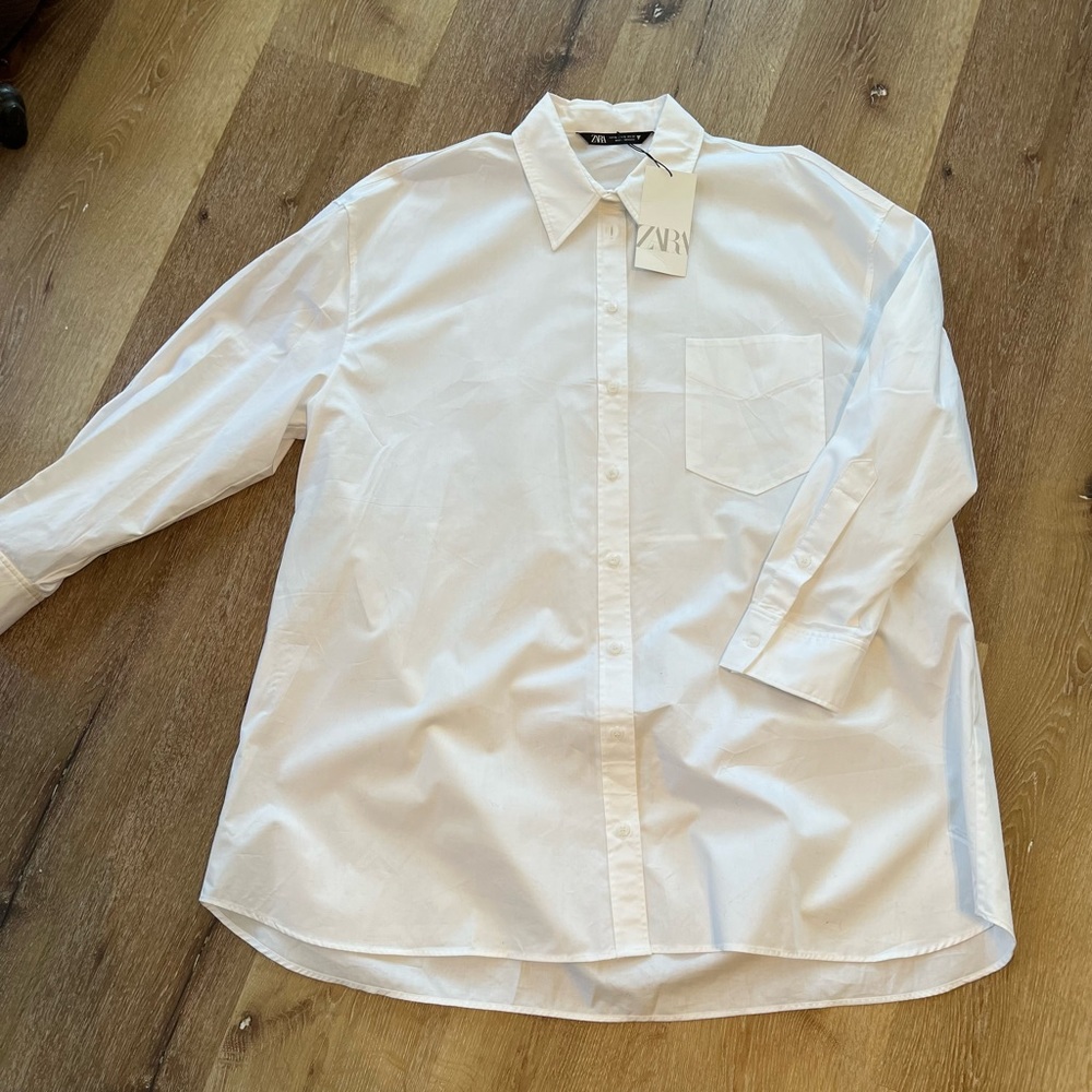 NWT, Zara, Oversized Women’s White Shirt, XL